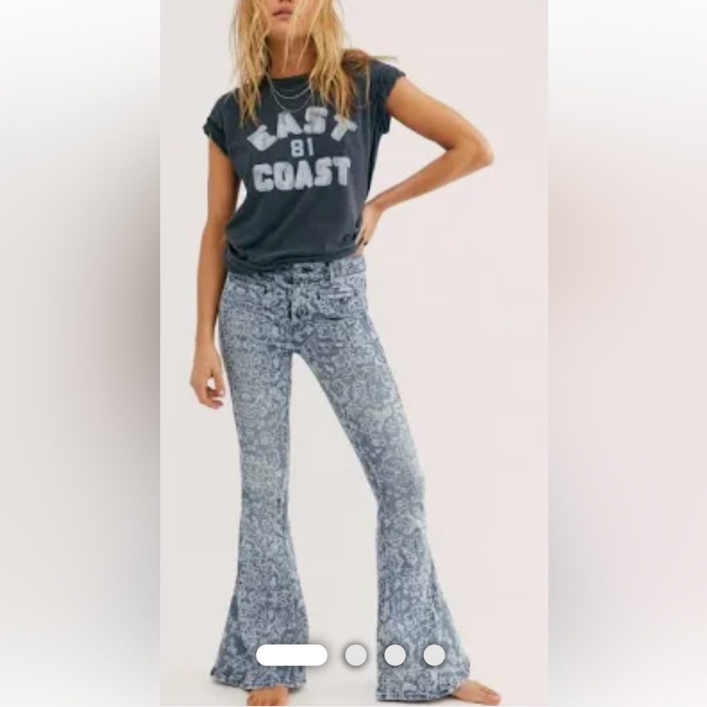We The Free Dream Lover Printed Flare Jeans - Picture 2 of 13